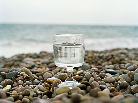玻璃,水,鹅卵石,海洋,背景