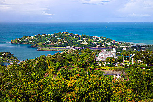 宅邸,远眺,加勒比海,西印度群岛