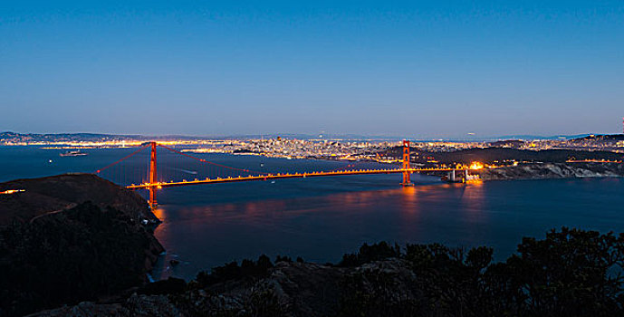 金门大桥,黃昏,旧金山,美国,北美