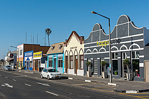 街道,房子,殖民地,时期,斯瓦科普蒙德,地区,纳米比亚,非洲