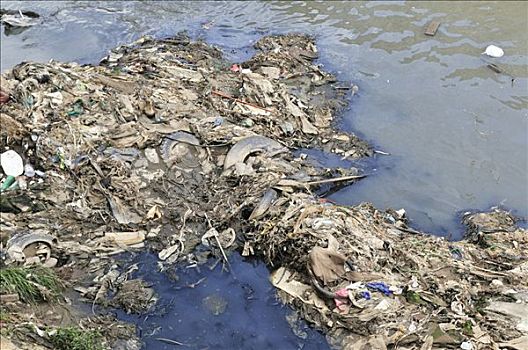 污染,垃圾,河,圣保罗,巴西,南美