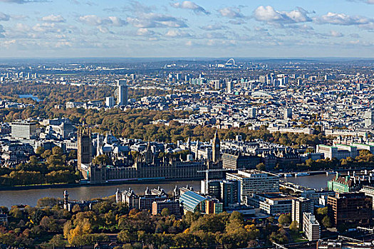 俯视,航拍,伦敦,首都,议会大厦,泰晤士河,风景