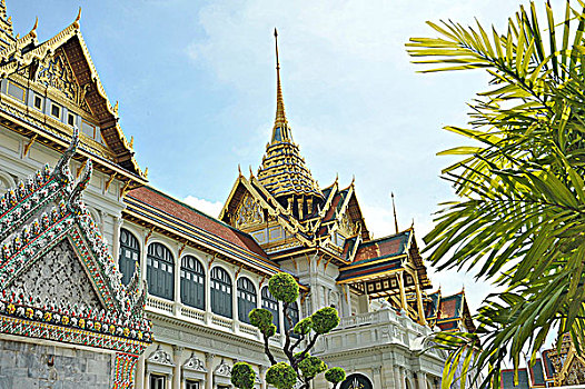 建筑细节,庙宇,玉佛寺,大皇宫,曼谷,泰国