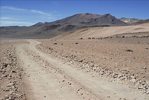 土路,荒芜,乌尤尼,高地,玻利维亚