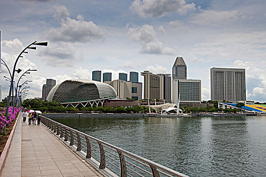 新加坡,天际线,休闲场所,背影,剧场,湾,文化中心,太平洋,东方,康拉德,东南亚