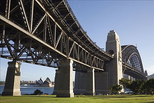 澳大利亚,新南威尔士,悉尼,悉尼海港大桥,剧院,公园,北方,岸边