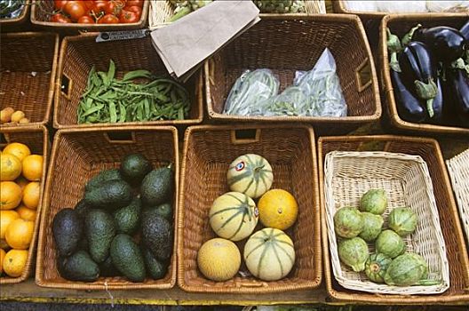 品种,有机,蔬菜,篮子,市场