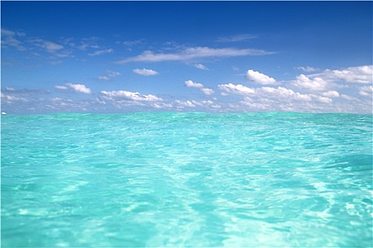 蓝色,加勒比海,水纹,地平线