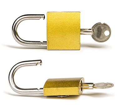 黄色,挂锁,钥匙