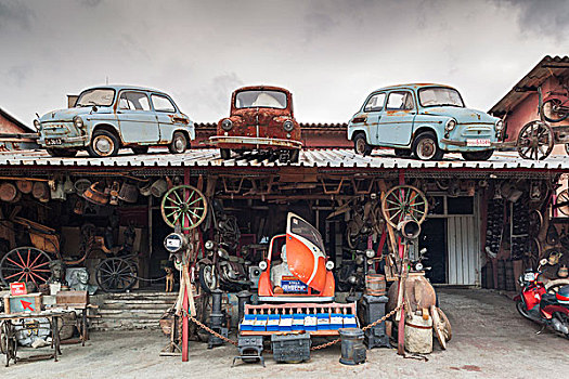 保加利亚,南方,山,里拉,老,汽车