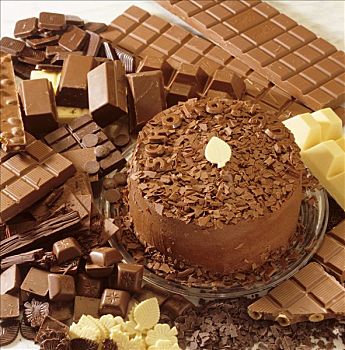 巧克力,摩卡咖啡,蛋糕,围绕