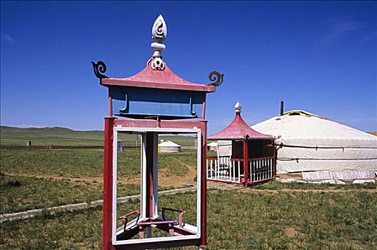 蒙古,传统,游牧,住房,区域,彩色,建筑