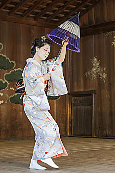 日本,本州,东京,神祠,跳舞,展示,传统舞蹈