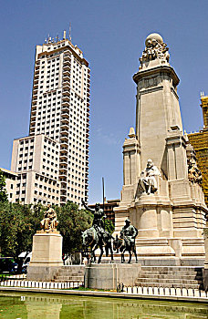 纪念建筑,塞万提斯,堂吉诃德,广场,马德里,西班牙,伊比利亚半岛,欧洲