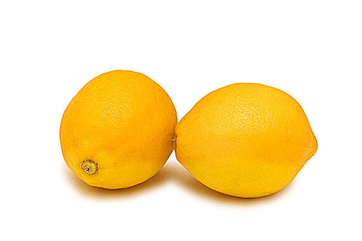 两个,柠檬,隔绝,白色背景