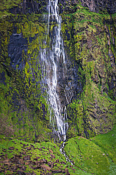岩石面,瀑布,冰岛