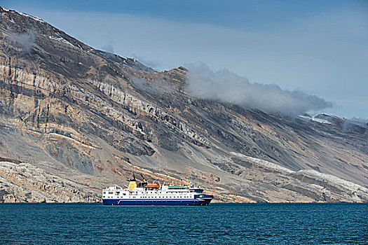 探险,船,海洋,峡湾,东北方,格陵兰,国家公园,北美