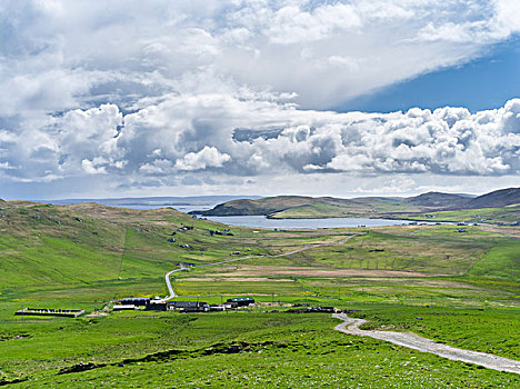 风景,北方,风暴,上方,设得兰群岛,苏格兰,大幅,尺寸