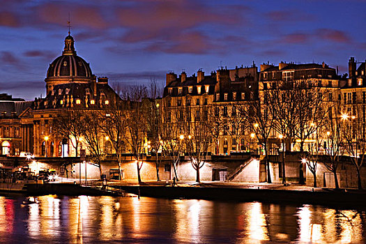 塞纳河,夜景,巴黎,法国,欧洲
