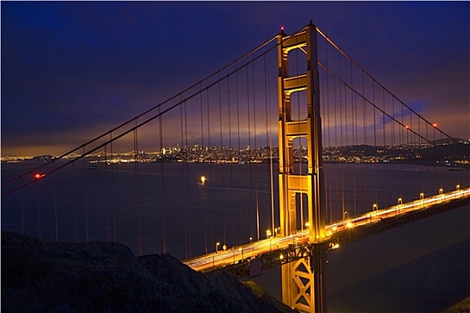 金门大桥,夜晚,旧金山,加利福尼亚