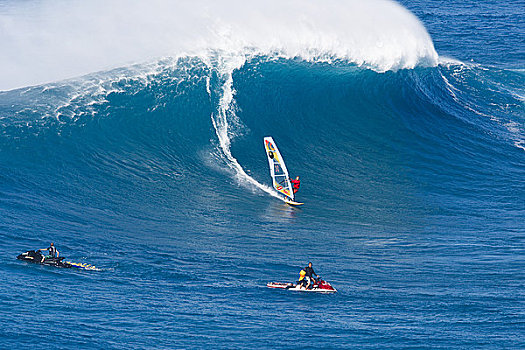 夏威夷,毛伊岛,颚部,风帆冲浪者,两个,前景