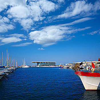 丹尼亚,码头,船,阿利坎特,巴伦西亚省,西班牙