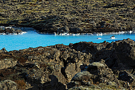 奶白色,白色,蓝色,水,地热,沐浴,蓝色泻湖,冰岛