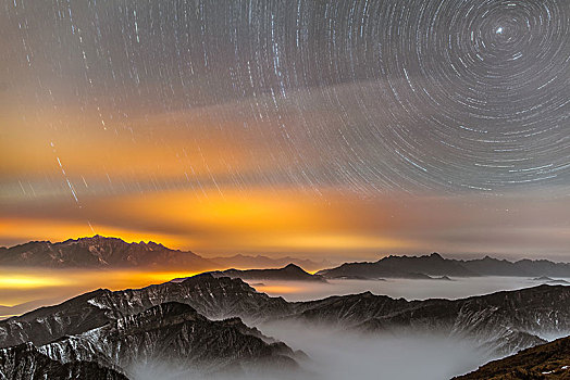 貢嘎山云海星軌