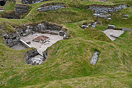 斜坡,新石器时代,住宅区,奥克尼群岛,苏格兰,英国,欧洲