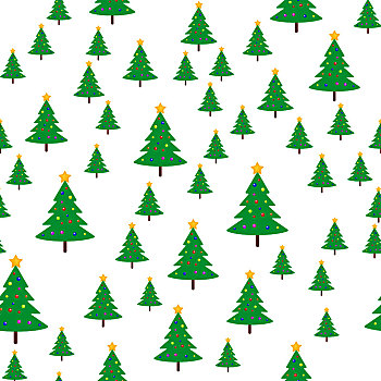 圣诞树,彩色,球,亮黄色,星,上面,无缝,图案,常青树,木质,茎,圣诞节,玩具,简单,卡通,设计,壁纸,无限,纹理,矢量