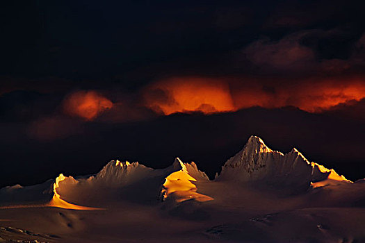 冬天,日落,科奈山地,阿拉斯加
