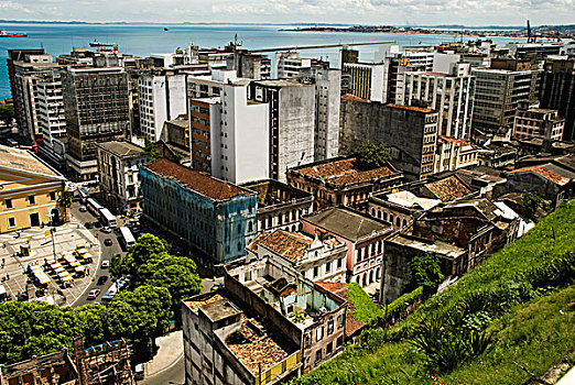 brazil,bahia,salvador,aerial,view,on,central,market,neighbourhood,mercado,modelo,and,marina