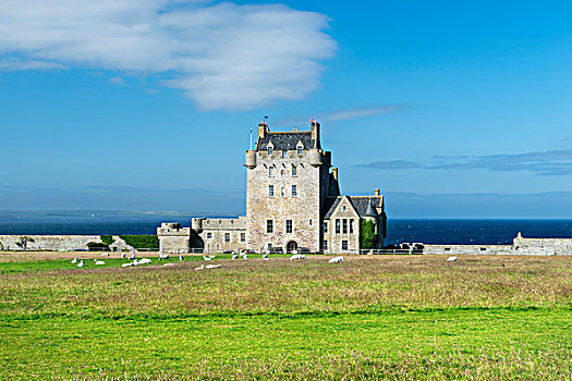 塔,靠近,烛芯,城堡,15世纪,北海,海岸,凯思内斯郡,苏格兰,英国,欧洲
