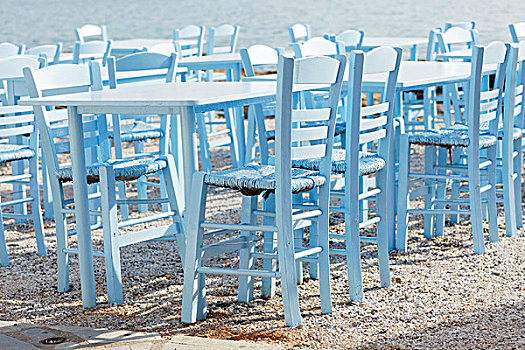 桌子,希腊,海滩
