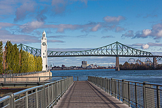 加拿大,魁北克,蒙特利尔,老,港口,纪念,钟楼,卡地亚,桥