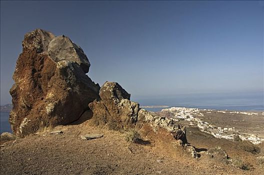 火山岩,石头,锡拉岛,基克拉迪群岛,爱琴海,希腊