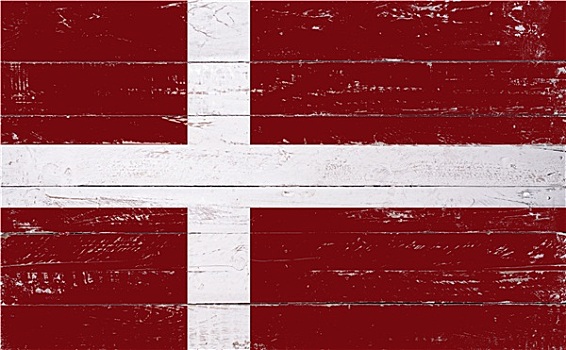 丹麦,旗帜,涂绘,木板