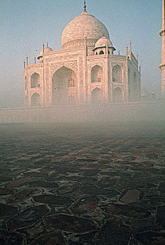 白天,风景,泰姬陵,印度,早晨,雾,围绕