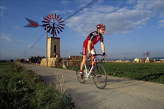 道路,比赛,骑自行车,马略卡岛,西班牙