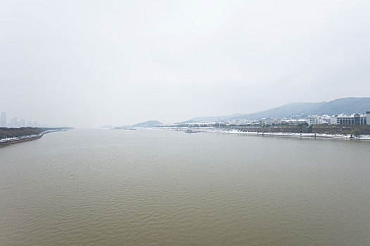 湘江橘子洲雪景