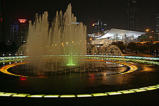 喷泉,人民广场,上海