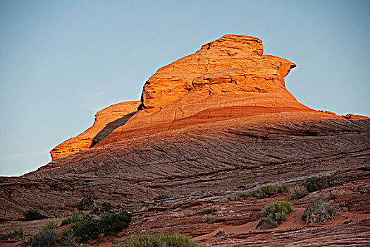 美国,亚利桑那,弗米利恩崖,岩石构造,蓝天