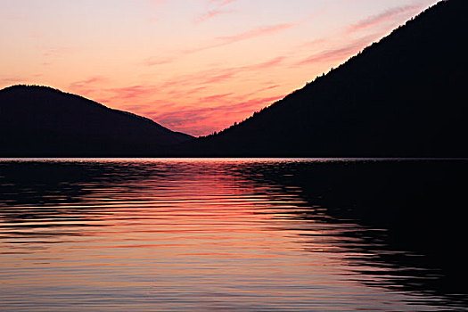 湖,日出