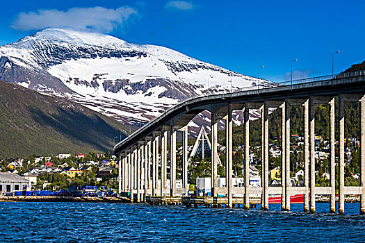 特罗姆瑟,桥,上方,特罗姆斯,挪威