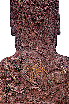 岛屿,阿胡塔哈伊,雕塑,复活节岛石像,靠近,汉加洛