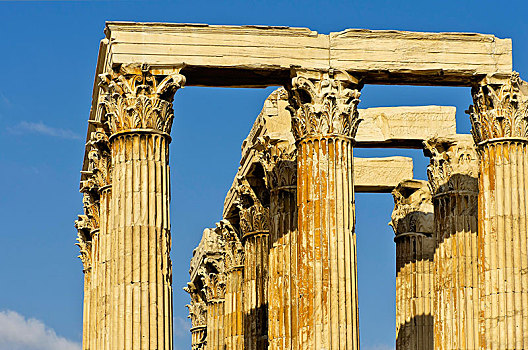 风景,柱子,寺庙,奥林匹亚宙斯神庙,雅典,希腊,欧洲