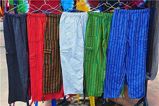 浅色,手制,裤子,传统市场