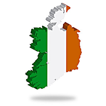 轮廓,旗帜,爱尔兰,悬空