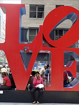 美国,纽约,喜爱,雕塑,第7大道,市中心