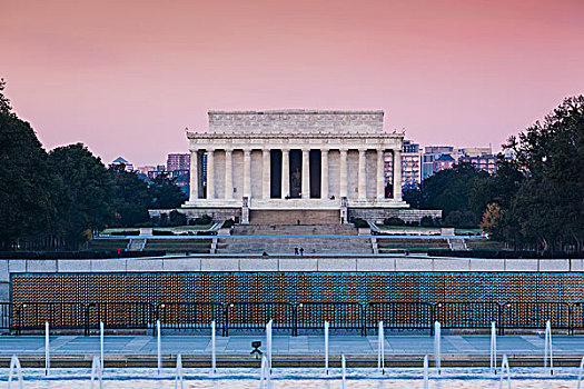 美国,华盛顿特区,林肯纪念堂,黎明
